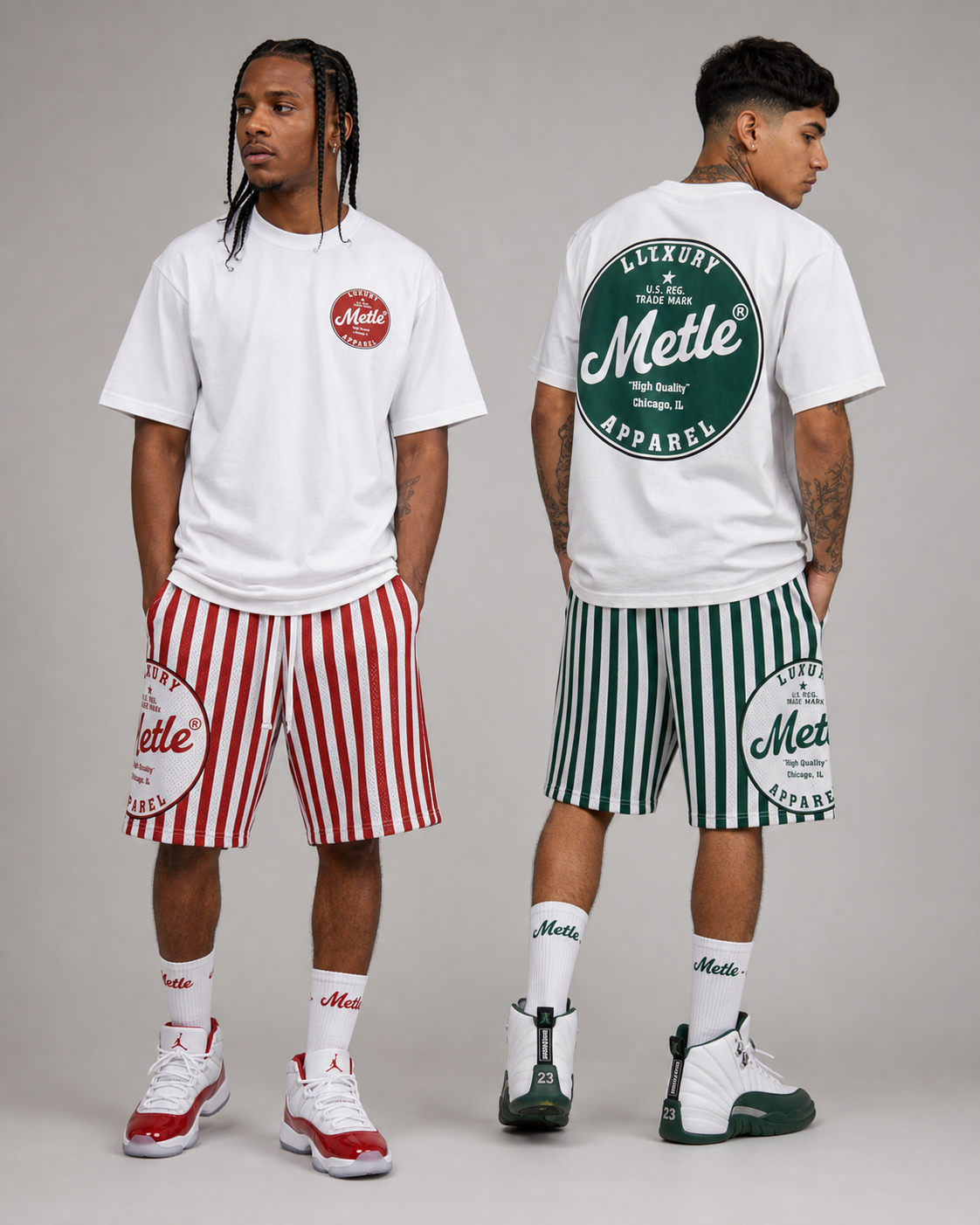 Metle Pin Strip Short Set